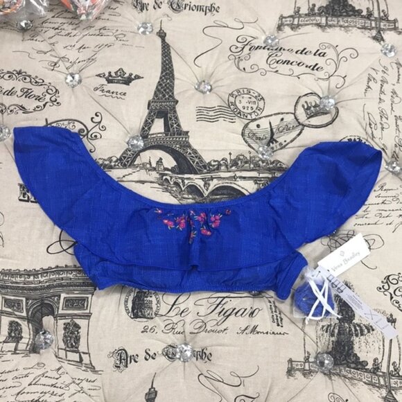 Vera Bradley Chambray Maliyah Ruffled Bikini Top - Picture 3 of 5